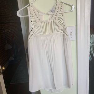 white detailed flowy tank top